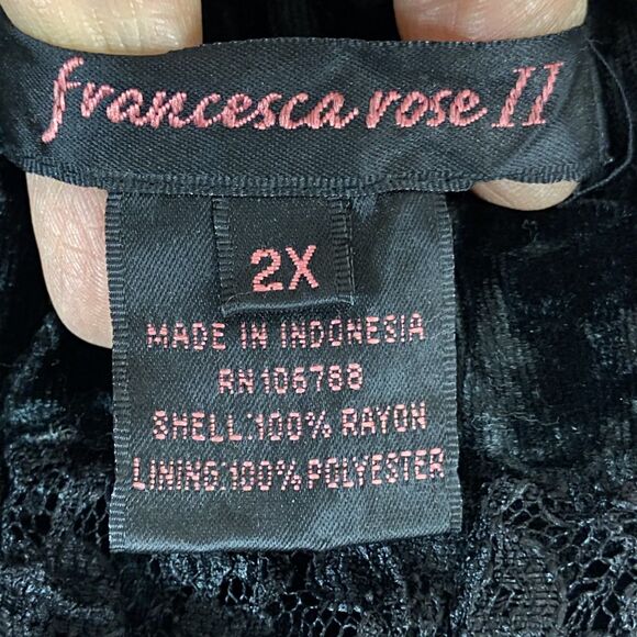 Francesca Rose Midi Skirt 2X Floral Lace Whimsigoth Cottage Dark Romantic Boho - Picture 4 of 6